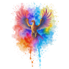 Phénix aquarelle précipité