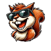 Cool squirrel with sunglasses laughing