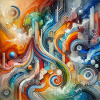 Lively River - Abstract Painting