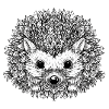 Cute hedgehog mandala