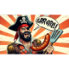 Pirat mit Wurstgrill