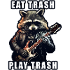 Metalhead raccoon guitar