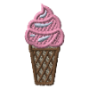Glace molle brodée