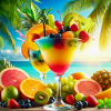 Tropical fruit cocktail.