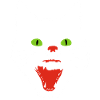 Terrifying cat with green eyes