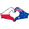 Poland Australia Flag Heart Shape