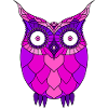 Stylized Purple Steampunk Owl