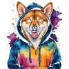 Shiba Inu hættetrøje hund sjovt dyr design print
