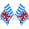 Two flags Luxembourg Belgium