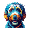 Labradoodle Hunderasse Bunte Karikatur Kawaii