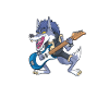 Guitare électrique Cartoon Wolf Rocks