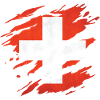 Suisse - Drapeau national, égratignures, fissures
