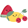 Watermelon, lemon & cherries