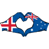 Iceland Australia Flag Heart Shape