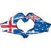 Islande Australie Drapeau Coeur Utilisé