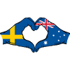 Sweden Australia Flag Heart Shape