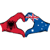 Albania Australia Flag Heart Shape