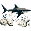 Requin avec des fleurs