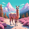 Llama in the mountains