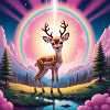 Deer with rainbow