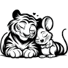 Câlin Tigre Et Souris Amoureux