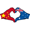China Australia Flag Heart Shape