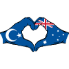 Uyghurs Australia Flag Heart Shape