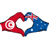 Tunisia Australia Flag Heart Shape