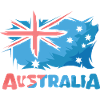 Australia Flag Comic Illustration Icon Logo