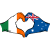 Ireland Australia Flag Heart Shape