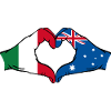 Italy Australia Flag Heart Shape