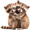 Two Raccoon Kits Hugging