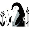 Pinguin mit Blumen
