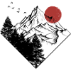 Red Sun Summit Silhouette