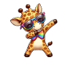 Cool rainbow giraffe dabbing LGBT