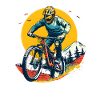 Mountain biking illustration