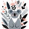 Koala with flowers