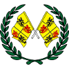 Flags of Hainaut in laurel wreath