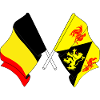 Drapeau Belgique et drapeau Brabant wallon