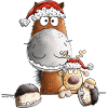Cheval De Noël Et Renne