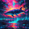 Neon Blue Whale