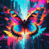 Neon Monarch Butterfly