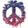 Vibrant Psychedelic Mushroom Peace Sign