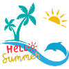 Hello summer, palmiers et dauphin