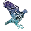 Künstlerische Röntgentaube im Flug Illustration