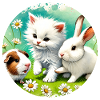 Cochons d’Inde, lapins et chatons