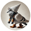 Pigeon avec des jumelles