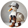Duck with binoculars
