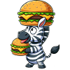 Hamburger zébré fantaisiste Cheeseburger