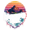 Mountain Life Retro Sunset Design